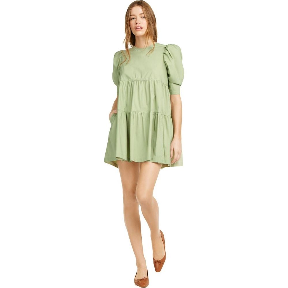 Danielle Bernstein Women's Baby Doll Mini Dress Green Size Medium